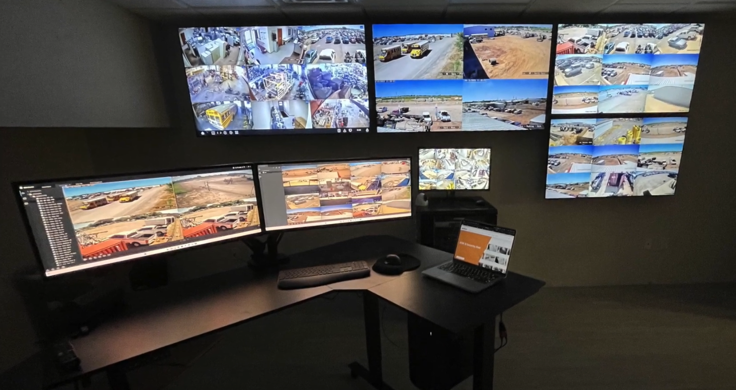 Examples of monitor mounting options for eye-level and shared viewing